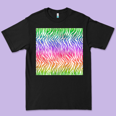 Watercolor Rainbow Tiger Seamless Pattern Premium Tee Designed By Bundleandbundleshop