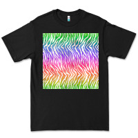 Black watercolor rainbow tiger seamless pattern Premium Tee - BundleAndBundleShop
