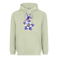Matcha Colorado Rocky Mountain Columbine Flower Heavyweight Hoodie - RanaPortraitStore