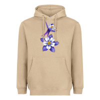Mushroom Colorado Rocky Mountain Columbine Flower Heavyweight Hoodie - RanaPortraitStore