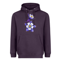 Plum Colorado Rocky Mountain Columbine Flower Heavyweight Hoodie - RanaPortraitStore
