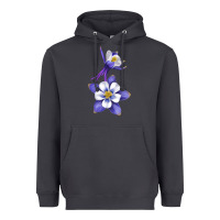 Smoke Colorado Rocky Mountain Columbine Flower Heavyweight Hoodie - RanaPortraitStore