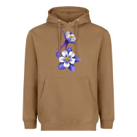 Toasted Coconut Colorado Rocky Mountain Columbine Flower Heavyweight Hoodie - RanaPortraitStore