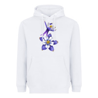 White Colorado Rocky Mountain Columbine Flower Heavyweight Hoodie - RanaPortraitStore