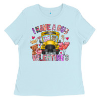 Baby Blue i have a bus full of valentines Ladies Tee - CowhideDigitalArt