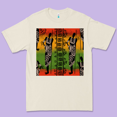 African Silhouette Seamless Pattern Premium Tee Designed By Bundleandbundleshop