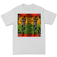 Dove Grey african silhouette seamless pattern Premium Tee - BundleAndBundleShop