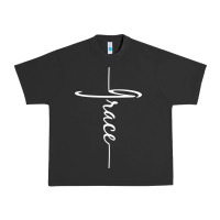 Pigment Black grace   christian faith cross script baptism gift Urban Heavy Tee - DesigneFamous