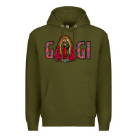 Army Green Gigi Lady Of Guadalupe Premium Hoodie - Jasminsmagicworld