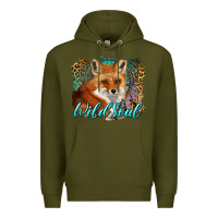 Army Green wild soul fox with dream catcher Premium Hoodie - BarkalooDesign