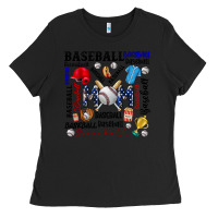 Black baseball mom Ladies Tee - CowhideDigitalArt