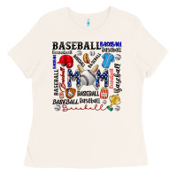 Bone baseball mom Ladies Tee - CowhideDigitalArt