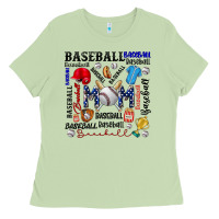 Matcha baseball mom Ladies Tee - CowhideDigitalArt