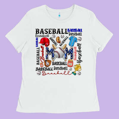 Baseball Mom Ladies Tee Designed By Cowhidedigitalart