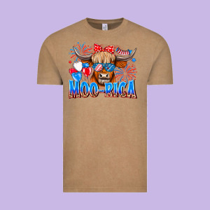 Moo Rica Vintage Tee Designed By Cowhidedigitalart
