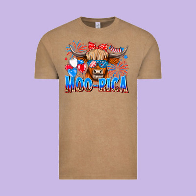 Moo Rica Vintage Tee Designed By Cowhidedigitalart