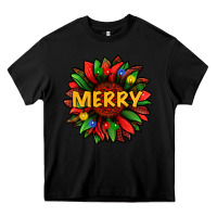 Black merry christmas with light sunflower bbs Heavy Core Tee - BundleAndBundleShop