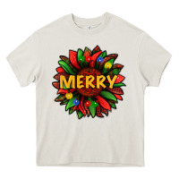 Cream merry christmas with light sunflower bbs Heavy Core Tee - BundleAndBundleShop
