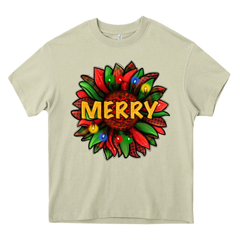 Merry Christmas With Light Sunflower Bbs Heavy Core Tee by BundleAndBundleShop | Teevron