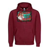 Burgundy ho ho howdy with santa Zipper Hoodie - RanaPortraitStore