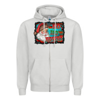 Dove Grey ho ho howdy with santa Zipper Hoodie - RanaPortraitStore