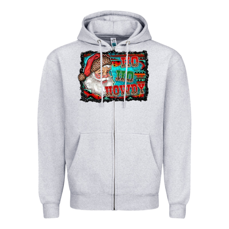 Ho Ho Howdy With Santa Zipper Hoodie by RanaPortraitStore | Teevron