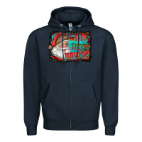 Navy ho ho howdy with santa Zipper Hoodie - RanaPortraitStore