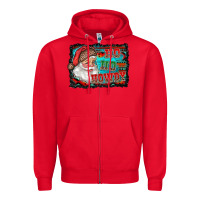 Red ho ho howdy with santa Zipper Hoodie - RanaPortraitStore