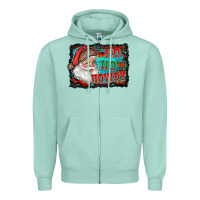 Seafoam ho ho howdy with santa Zipper Hoodie - RanaPortraitStore