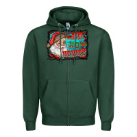 Sports Green ho ho howdy with santa Zipper Hoodie - RanaPortraitStore
