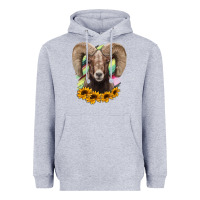 Heather Grey Bighorn Sheep Heavyweight Hoodie - RanaPortraitStore