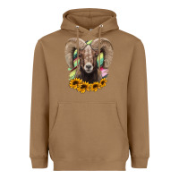 Toasted Coconut Bighorn Sheep Heavyweight Hoodie - RanaPortraitStore