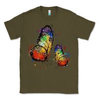 Army Green rainbow butterfly pride Classic Tee - FaDigitalArtStudio