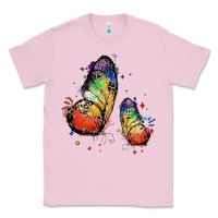 Bubblegum Pink rainbow butterfly pride Classic Tee - FaDigitalArtStudio