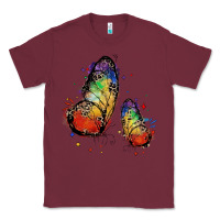 Burgundy rainbow butterfly pride Classic Tee - FaDigitalArtStudio