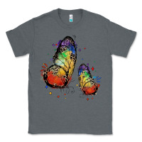 Charcoal Heather rainbow butterfly pride Classic Tee - FaDigitalArtStudio