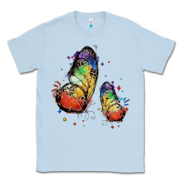 Dusty Blue rainbow butterfly pride Classic Tee - FaDigitalArtStudio