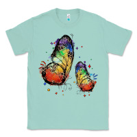 Seafoam rainbow butterfly pride Classic Tee - FaDigitalArtStudio