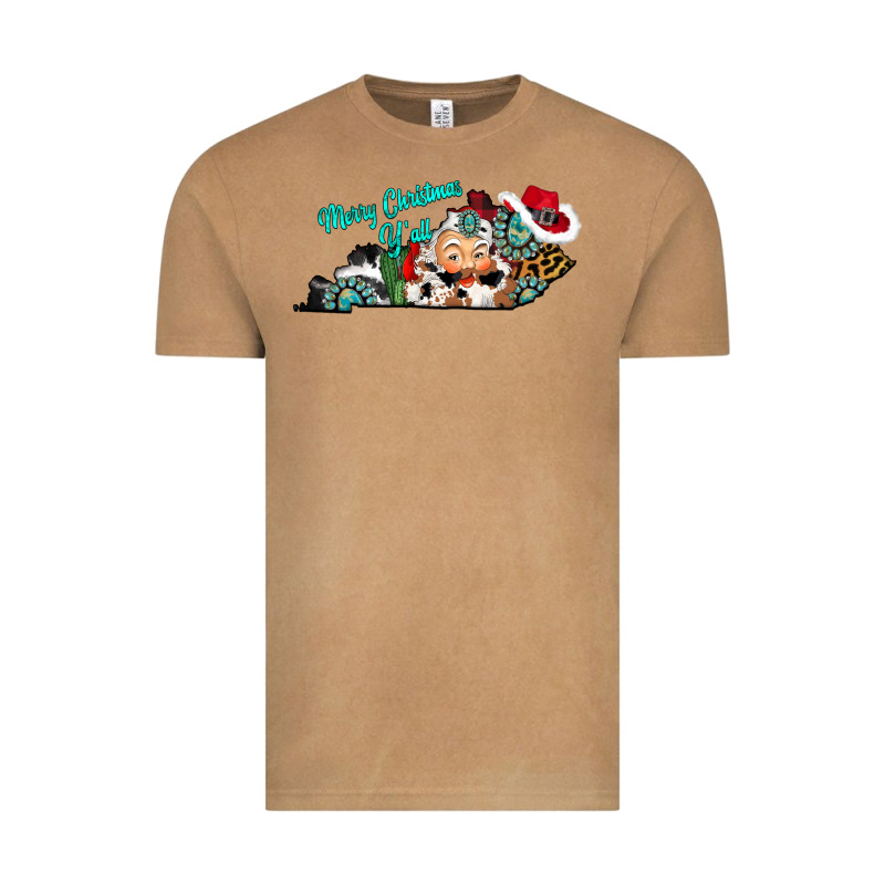 Merry Christmas Y'all Kentucky Vintage Tee by CowhideDigitalArt | Teevron