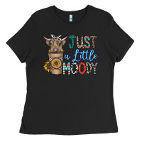 Black just a latte moody Ladies Tee - CowhideDigitalArt