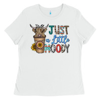 White just a latte moody Ladies Tee - CowhideDigitalArt