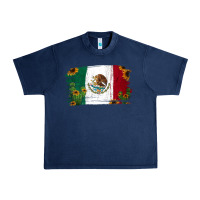 Navy Mexican Flag Cactus Sunflower Urban Heavy Tee - Jasminsmagicworld