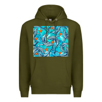Army Green humpback whale tumbler Premium Hoodie - BarkalooDesign