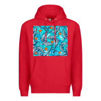 Red humpback whale tumbler Premium Hoodie - BarkalooDesign