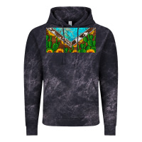 Cloud Black cactus sunflower cowhide and turquoise license plate Vintage Hoodie - Artiststas