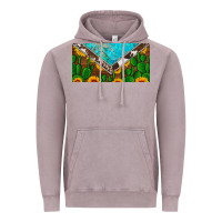Vintage Zinc cactus sunflower cowhide and turquoise license plate Vintage Hoodie - Artiststas