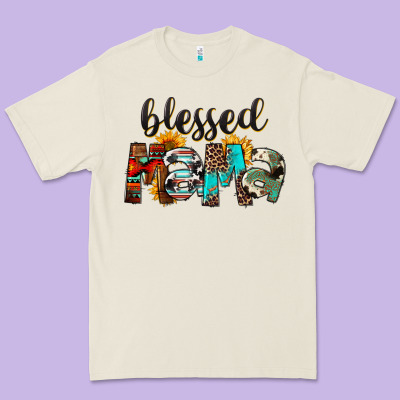 Blessed Mama Premium Tee Designed By Fadigitalartstudio