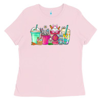 Bubblegum Pink easter day coffee Ladies Tee - CowhideDigitalArt