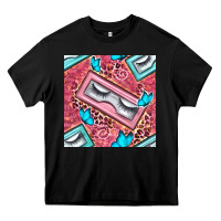 Black cosmetic fake eyelashes and butterfly with leopard seamless pattern bb Heavy Core Tee - BundleAndBundleShop