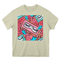 Mossy cosmetic fake eyelashes and butterfly with leopard seamless pattern bb Heavy Core Tee - BundleAndBundleShop